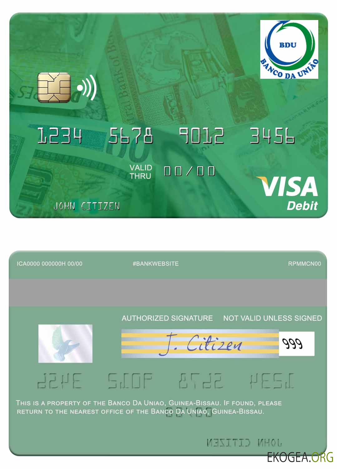 Carte de débit visa Guinée Bissau Banco Da Uniao